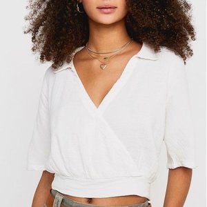 Urban Outfitters Natural Surplice Crop Top